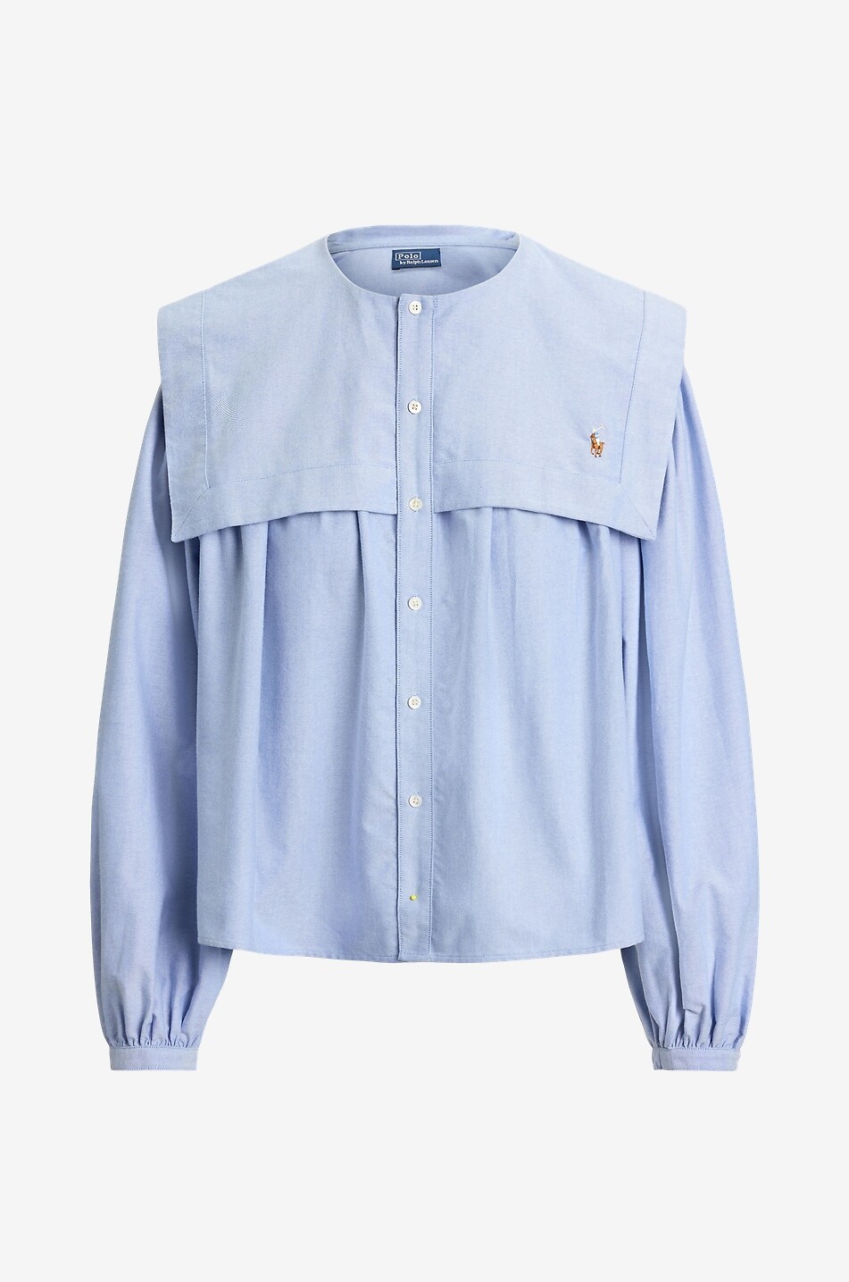 Draped collar canvas shirt