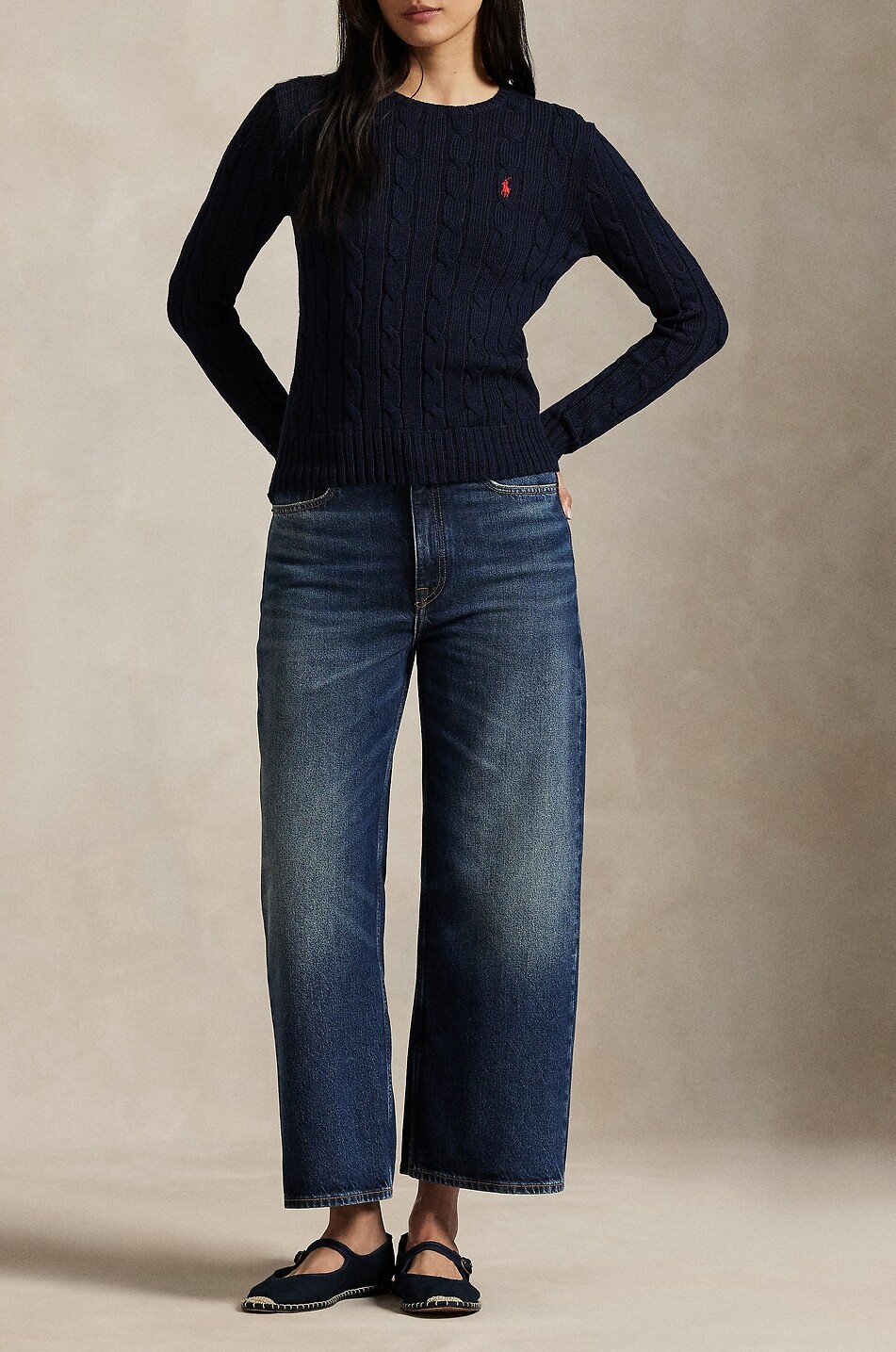 POLO RALPH LAUREN Rippstrick-Pullover mit Rundhalsausschnitt Damen DUNKELBLAU 2
