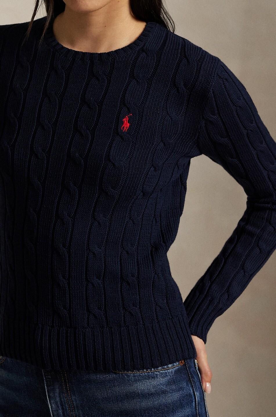 POLO RALPH LAUREN Rippstrick-Pullover mit Rundhalsausschnitt Damen DUNKELBLAU 6