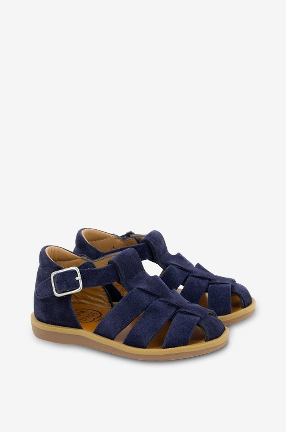 POM D'API Sandales en daim bébé Poppy Daddy Bébé BLEU FONCE 1