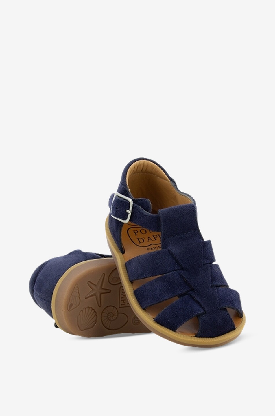 POM D'API Sandales en daim bébé Poppy Daddy Bébé BLEU FONCE 4