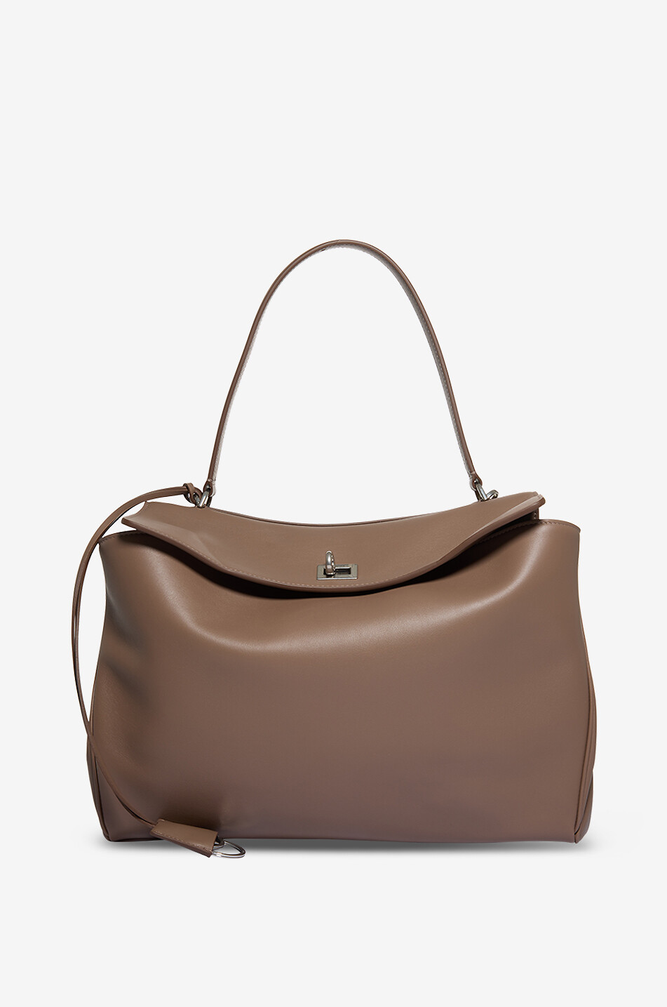 BALENCIAGA Sac à main en cuir de veau lisse Rodeo Medium Femme MARRON 1