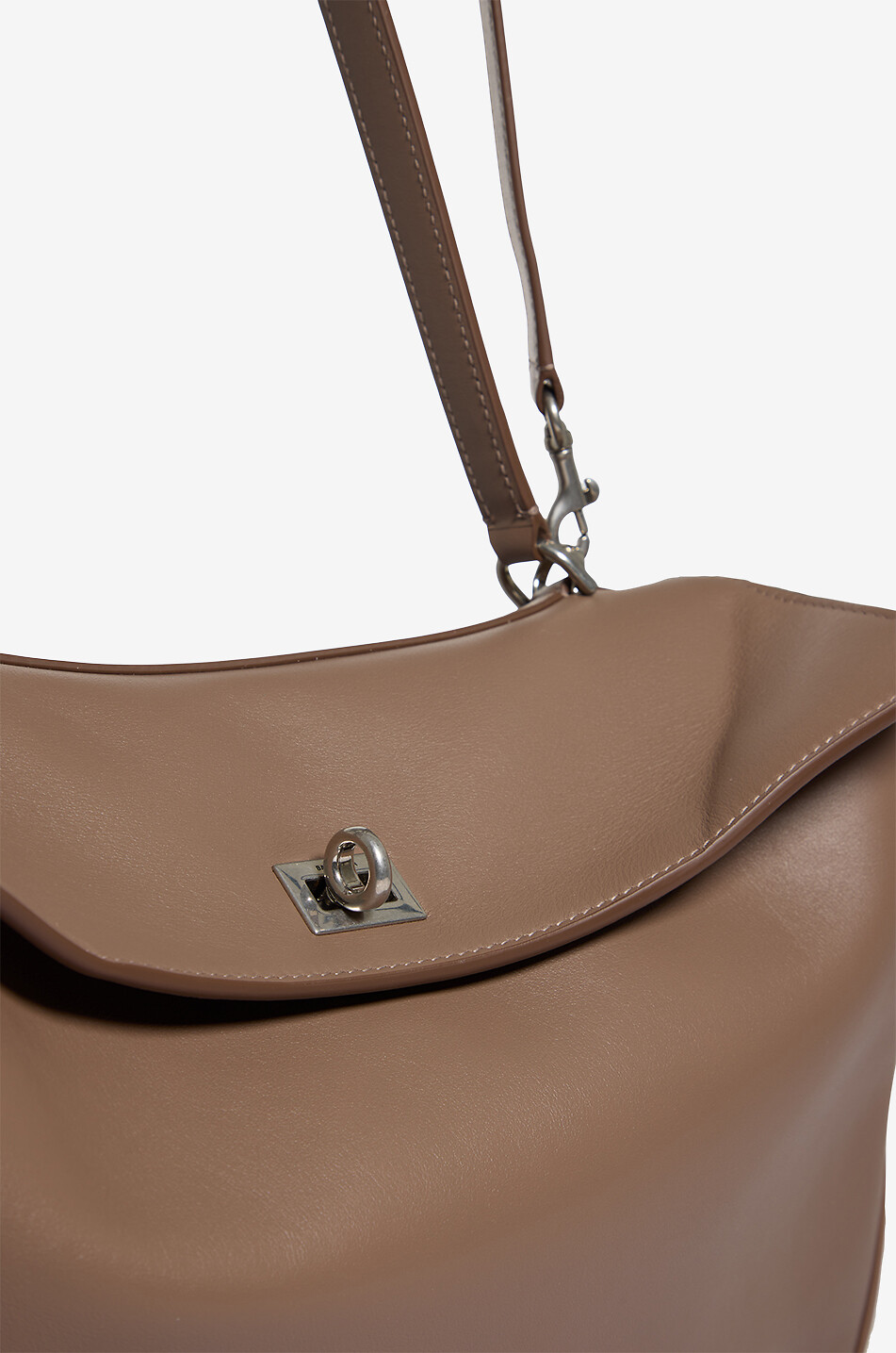 BALENCIAGA Sac à main en cuir de veau lisse Rodeo Medium Femme MARRON 6