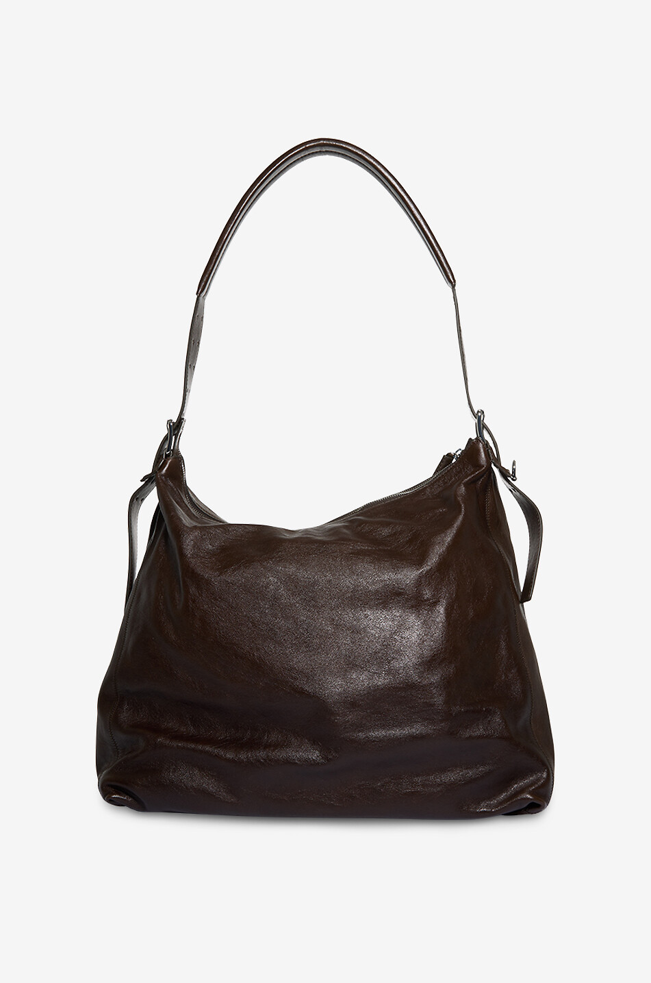 Sac porté épaule rectangulaire en cuir brillant