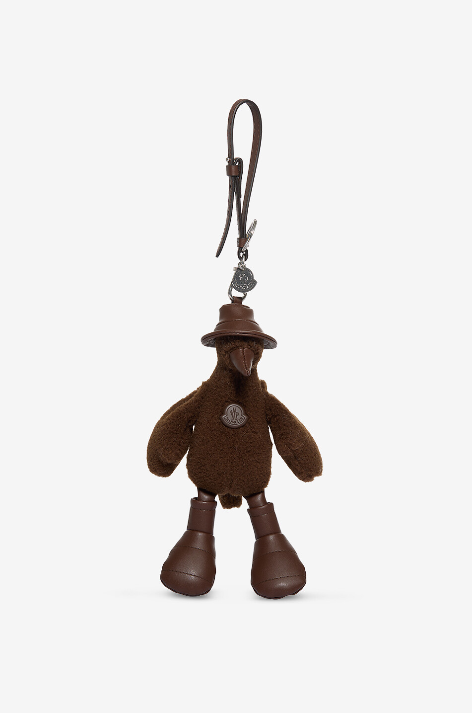 MONCLER MonDuck fleece bag charm Men BROWN 1