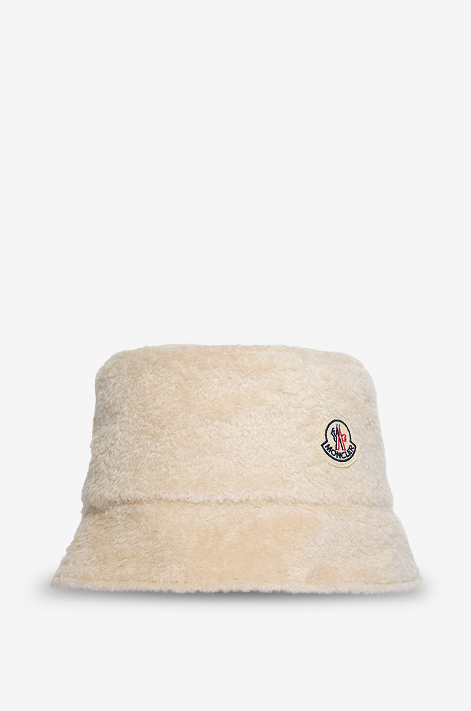 MONCLER Chapeau bob en polaire à logo brodé Femme BLANC CASSE 2