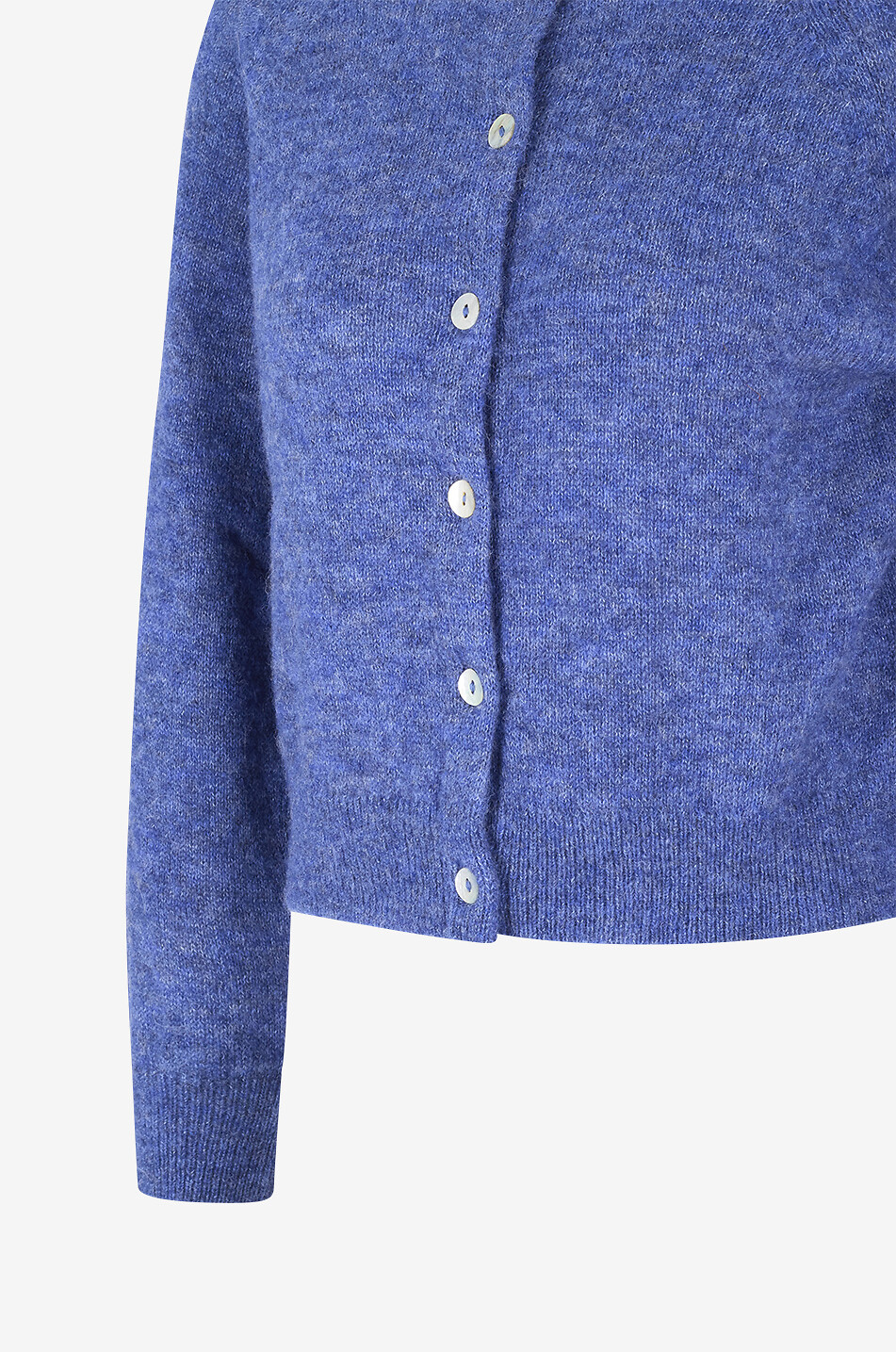 DÔEN Cardigan à col rond en laine alpaga mélangée Petra Femme BLEU 3