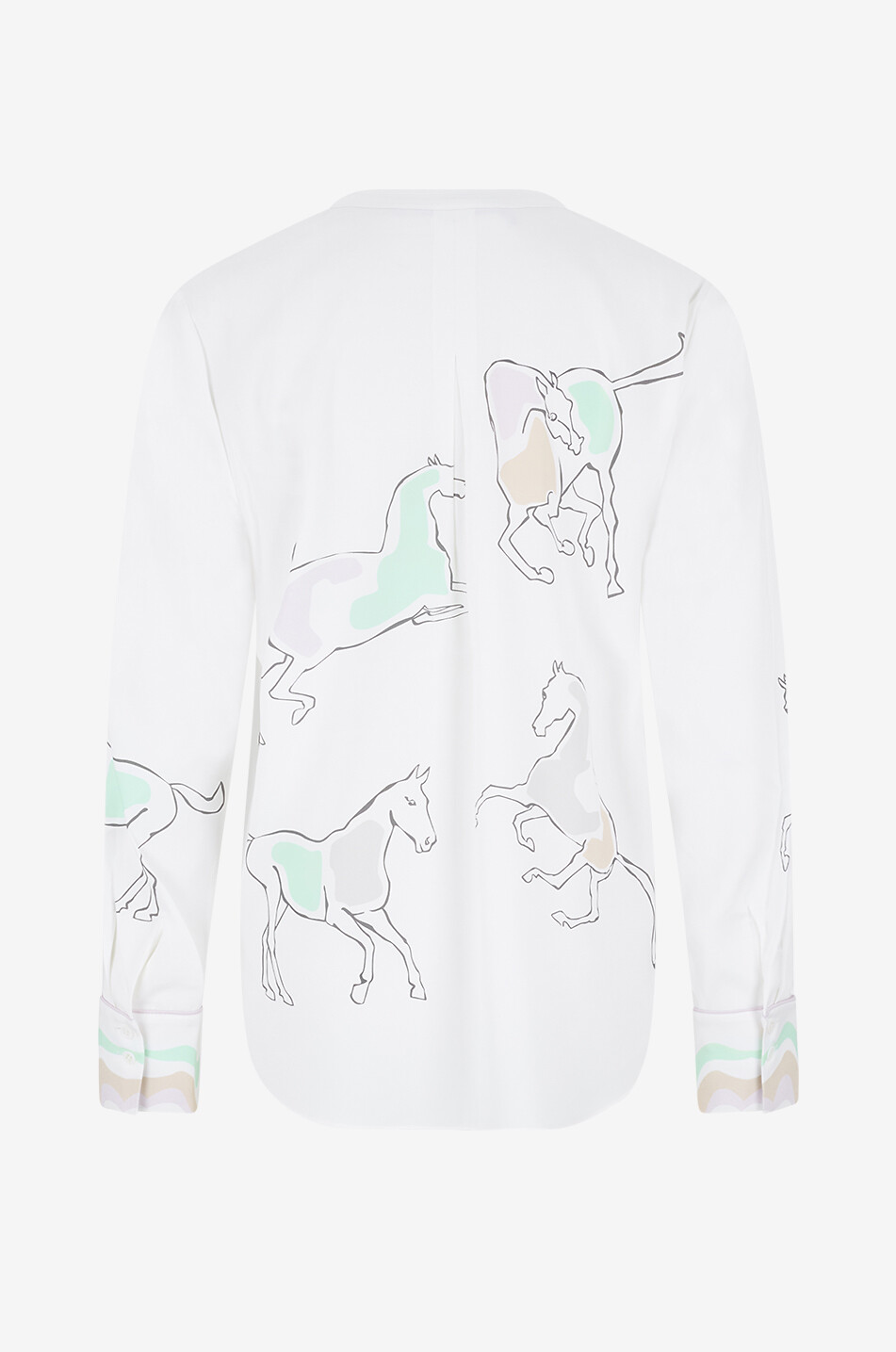 HERZENS Horses Gina S printed silk crepe V-neck blouse Women MULTI COLOURED 2