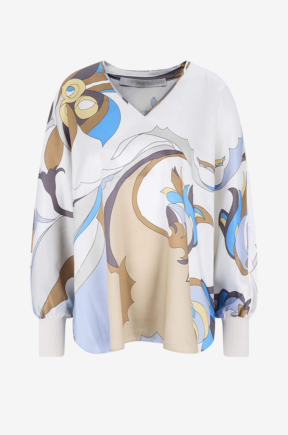 HERZENS Satin printed bat sleeve blouse Women MULTI COLOURED 1