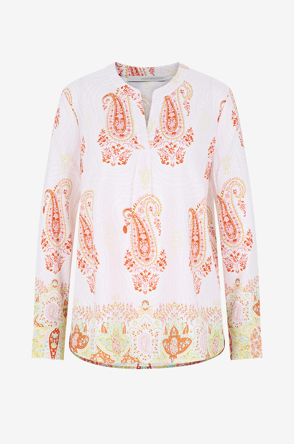 Paisley printed silk crepe blouse