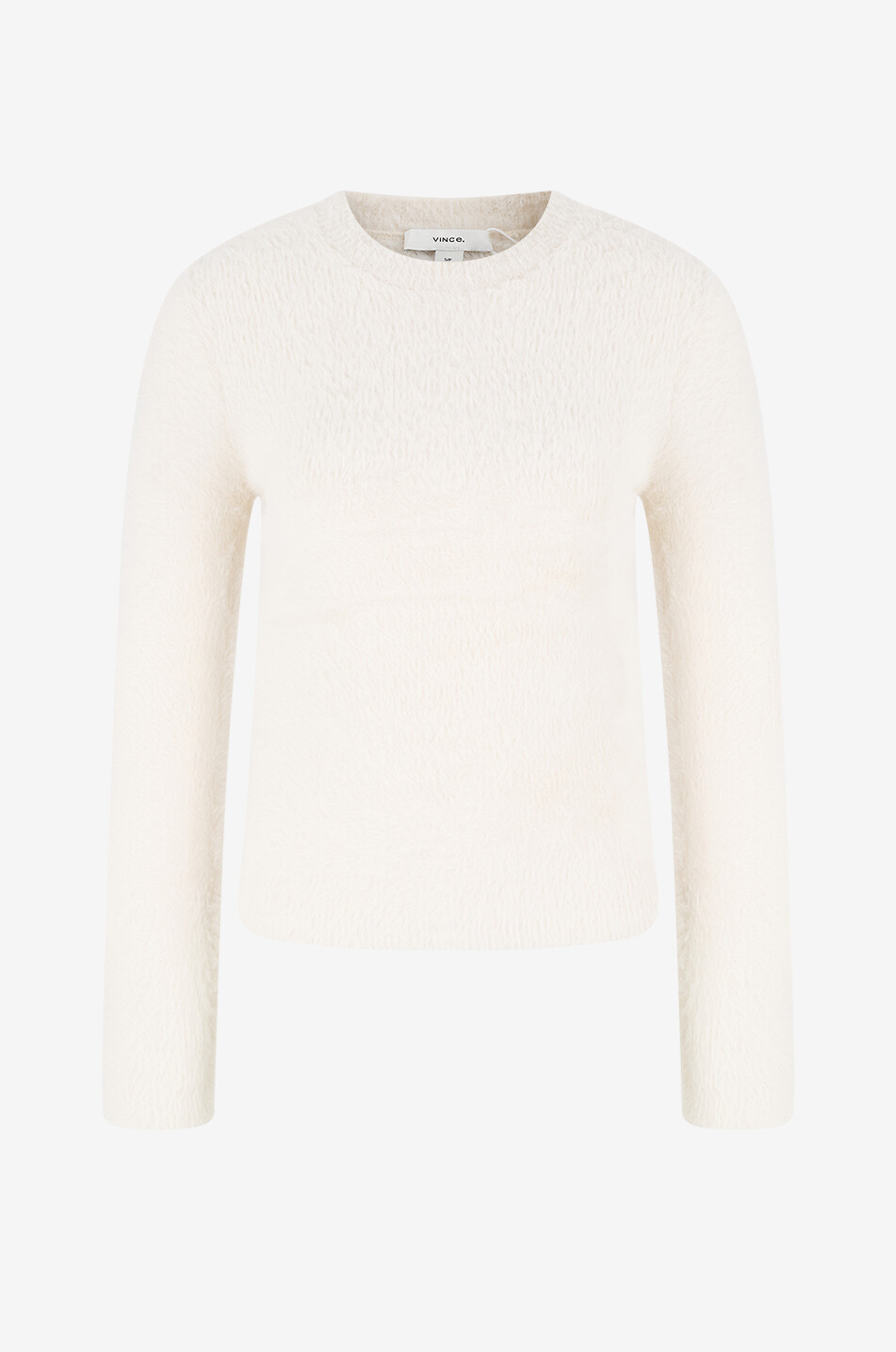 VINCE Flauschiger Strickpullover mit Rundhalsausschnitt Damen CREMEFARBEN 1