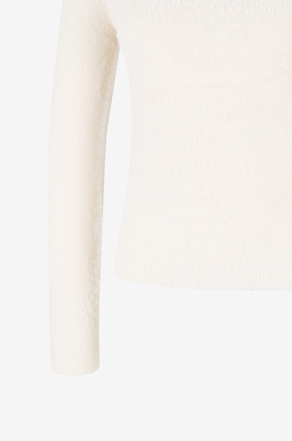 VINCE Flauschiger Strickpullover mit Rundhalsausschnitt Damen CREMEFARBEN 3