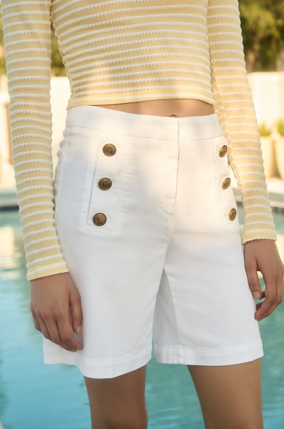 SEDUCTIVE Bridget cotton and linen bermuda shorts Women WHITE 4