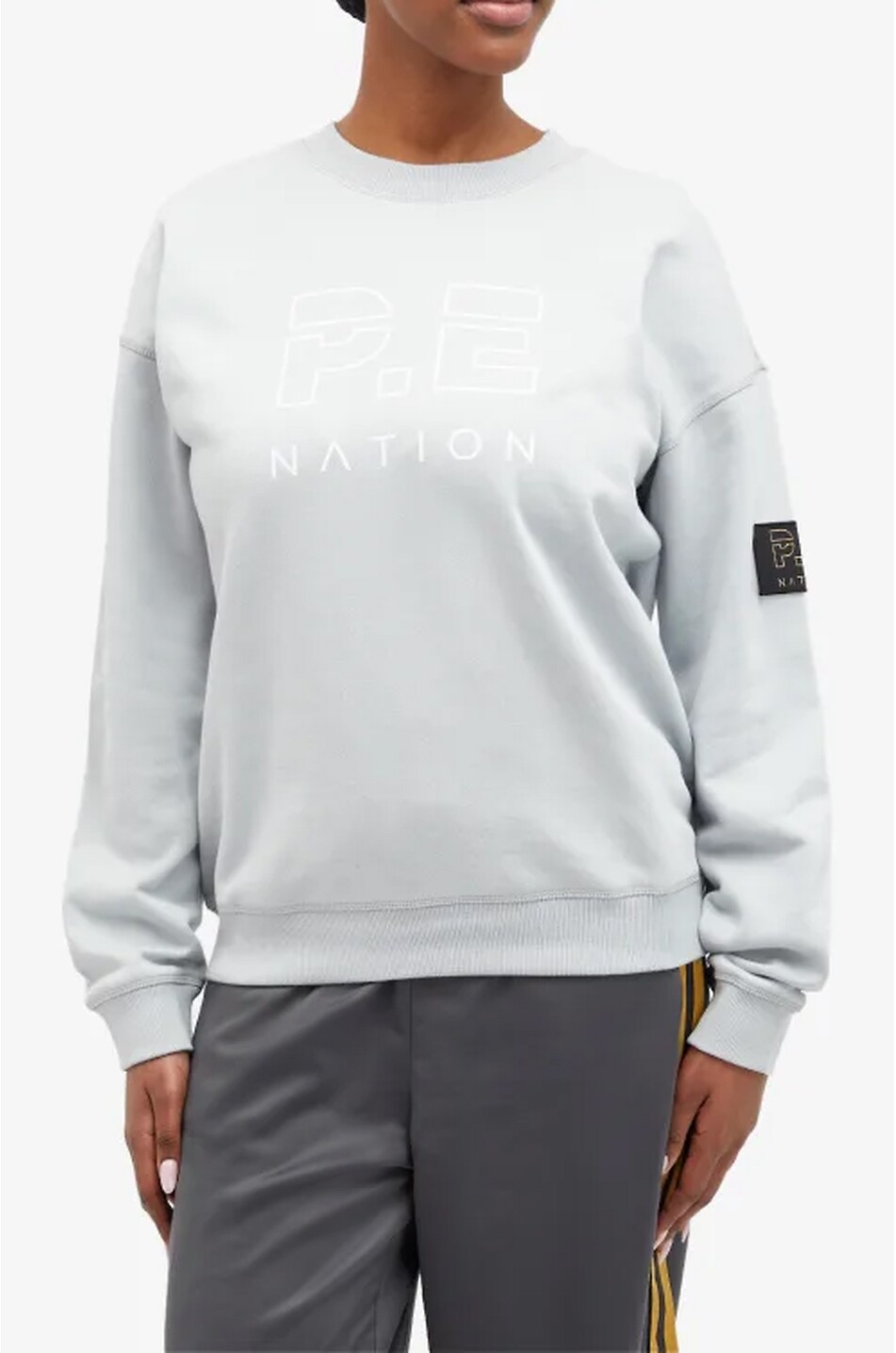 PE NATION Heads Up organic cotton crewneck sweatshirt Women GREY 3