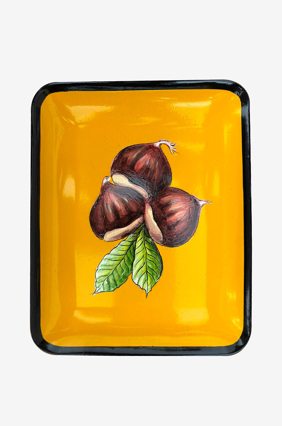 Chestnut painted rectangular iron trinket tray
