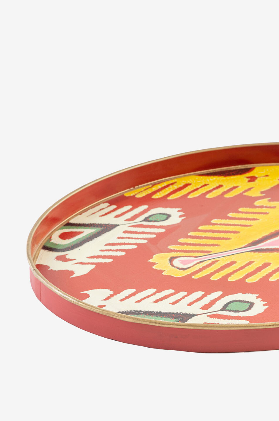 LES OTTOMANS Ikat hand-painted round iron tray Home MULTI COLOURED 2