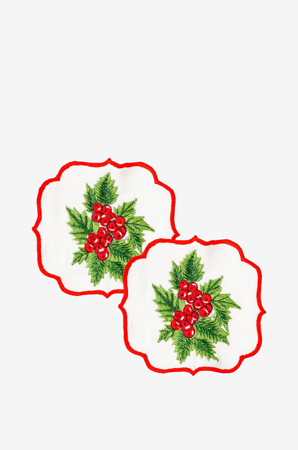 LES OTTOMANS Lot de deux serviettes cocktail brodées main Maison MULTICOLORE 1