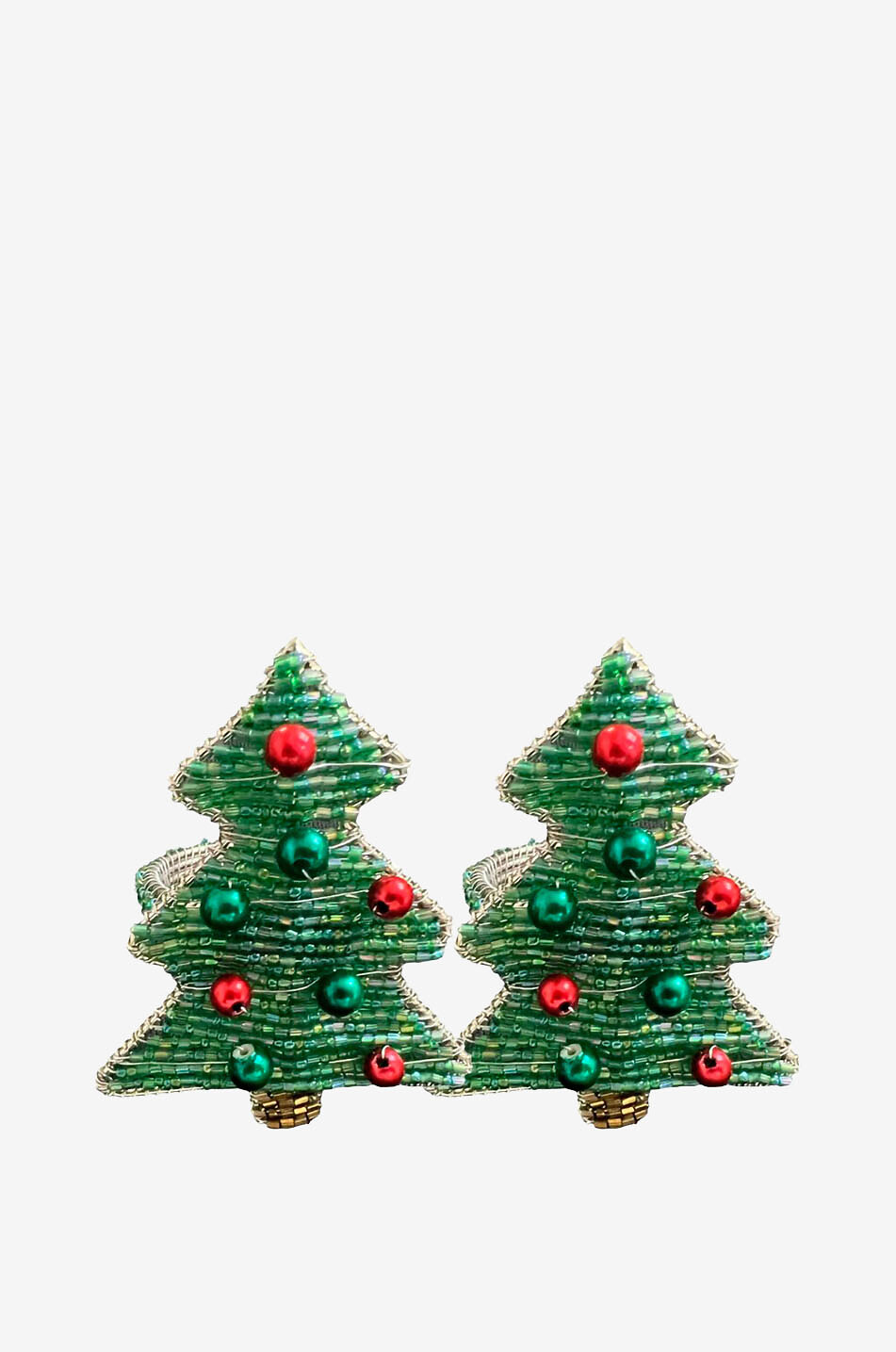 Lot de deux porte-serviettes à perles pour Noël Sapins