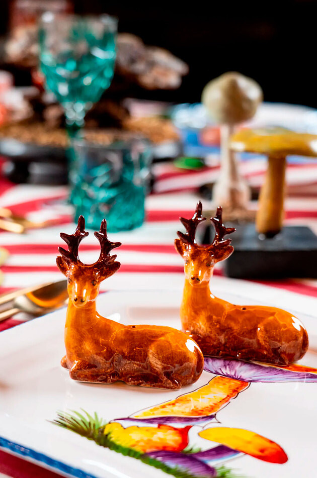 LES OTTOMANS Salière et poivrière en céramique Cerfs Maison MULTICOLORE 2