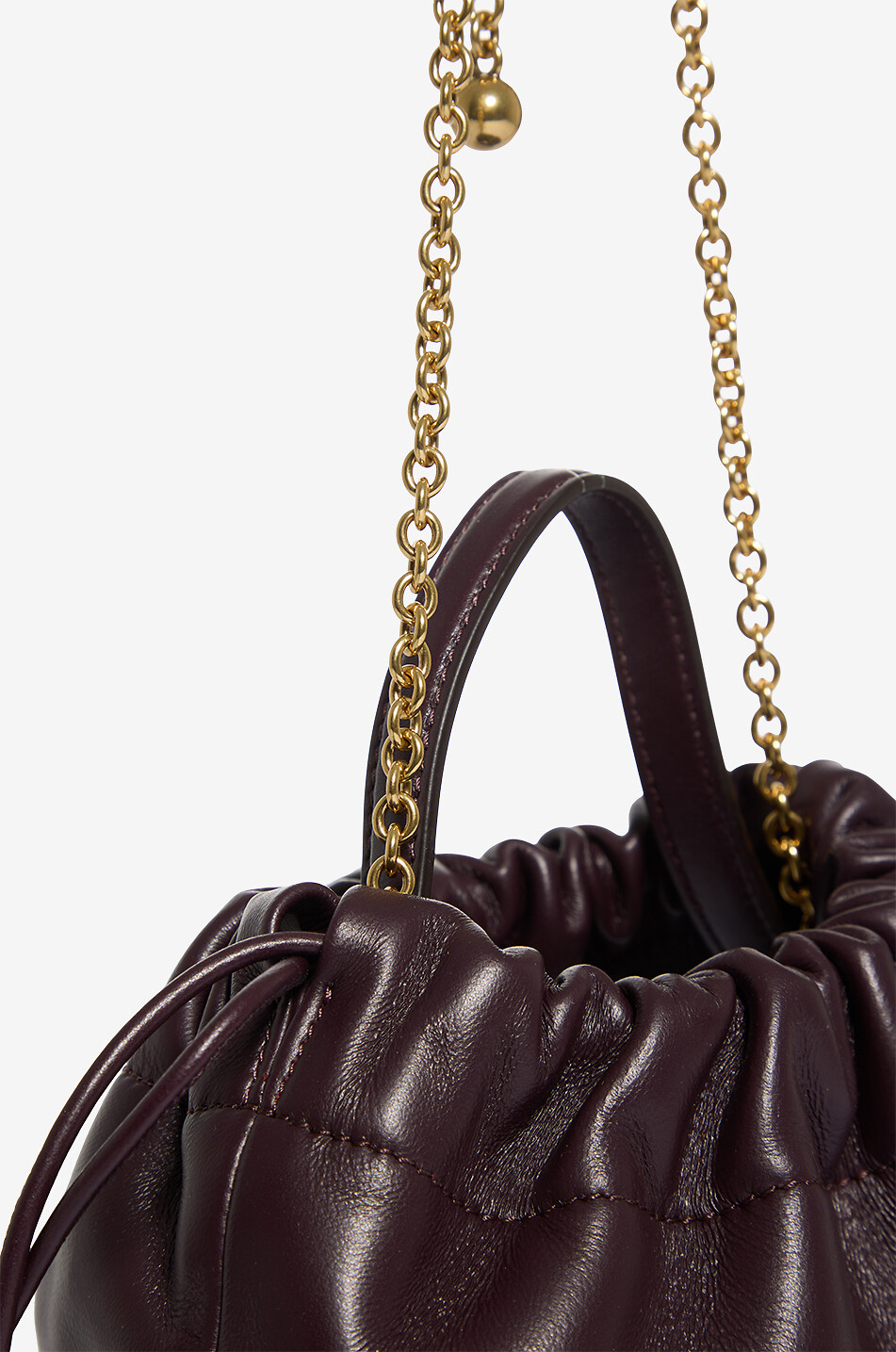 CHLOE Sac porté épaule en cuir nappa à bandoulière chaîne Chloé Icons Mini Femme VIOLET FONCÉ 6