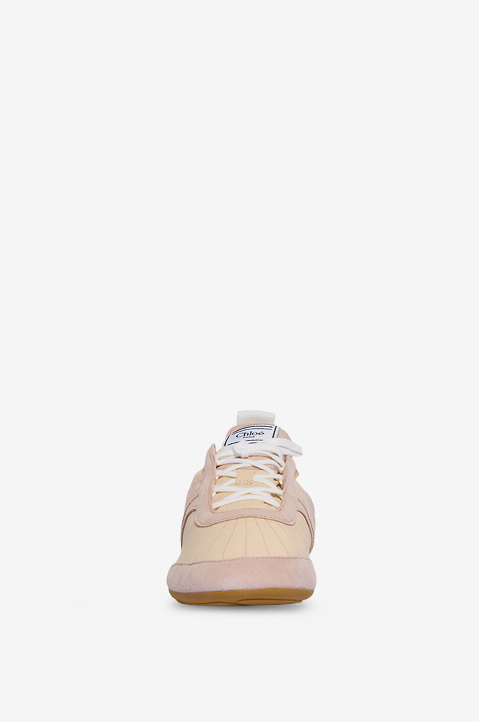 CHLOE Baskets basses à lacets en nylon et daim Kick Femme BEIGE 2
