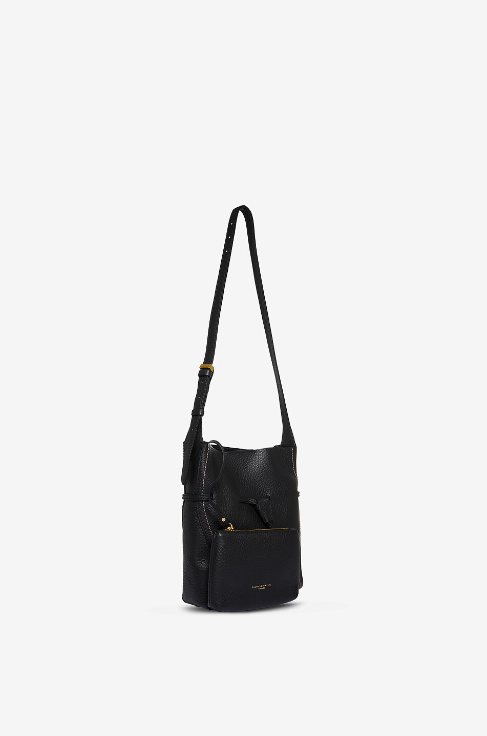 GIANNI CHIARINI Rechteckige Umhängetasche aus genarbtem Leder Sienna Damen SCHWARZ 5