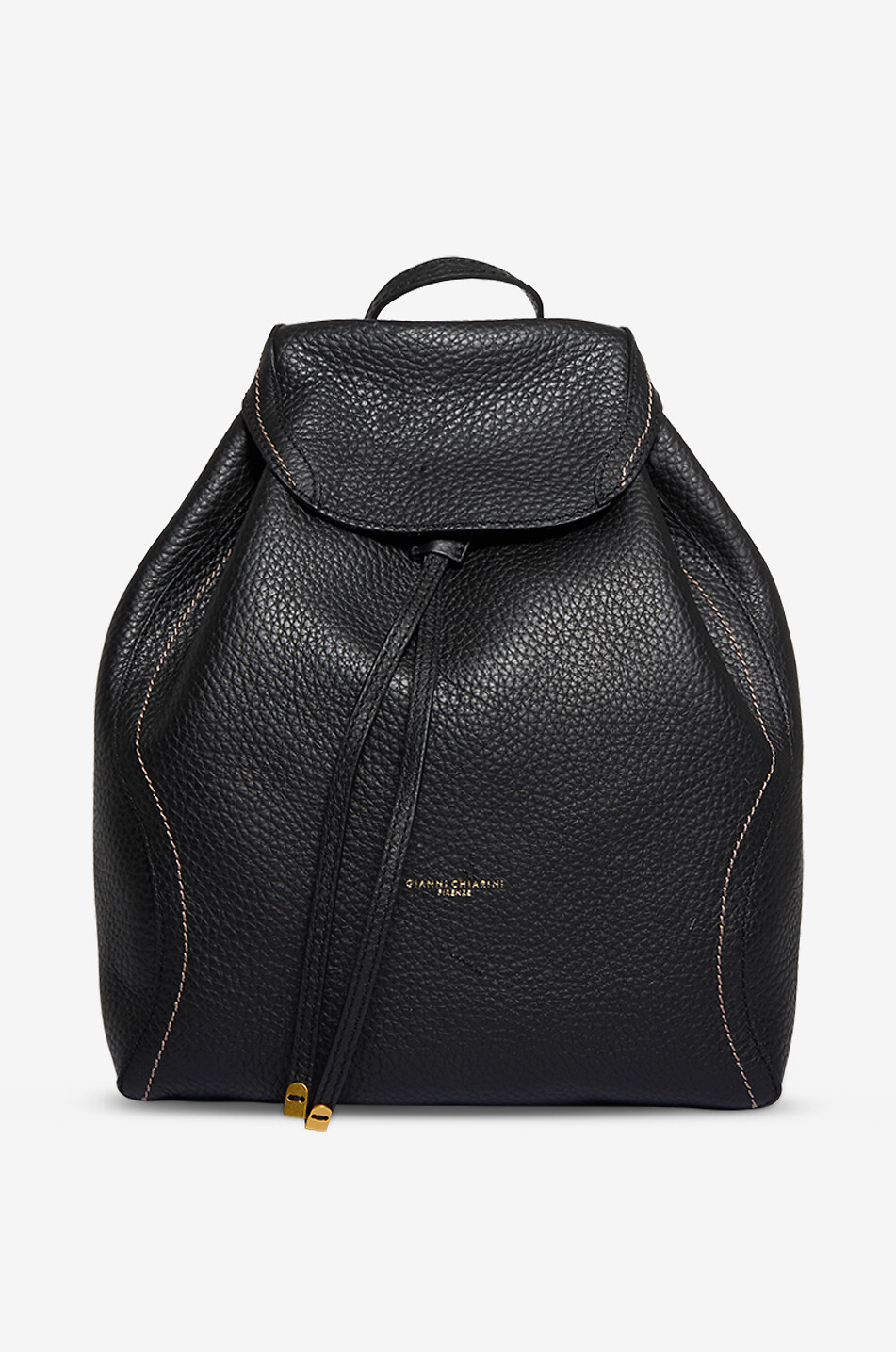 GIANNI CHIARINI Sac à dos en cuir grainé Violette Femme NOIR 1