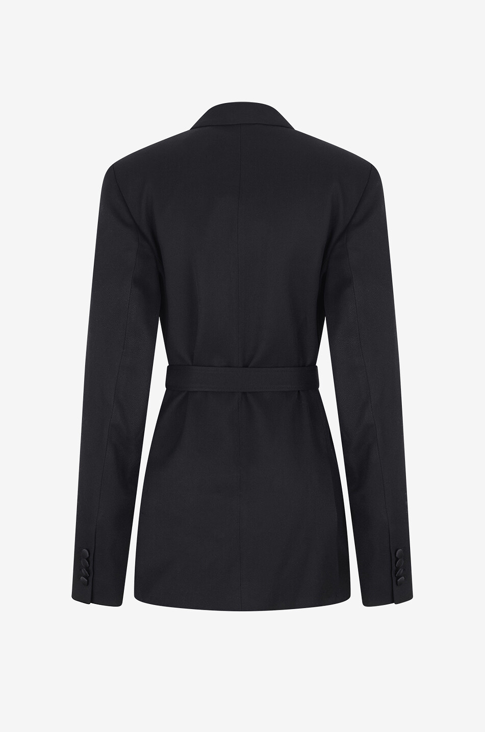 VICTORIA BECKHAM Wool blazer with utility belt and satin detailing Women BLACK 2