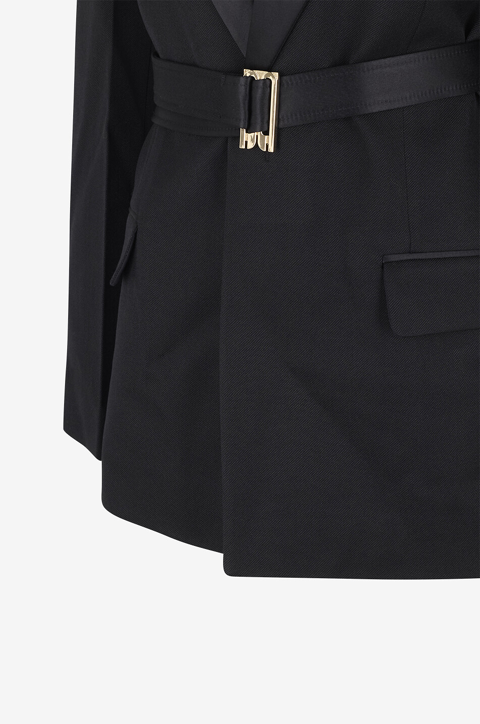 VICTORIA BECKHAM Wool blazer with utility belt and satin detailing Women BLACK 3