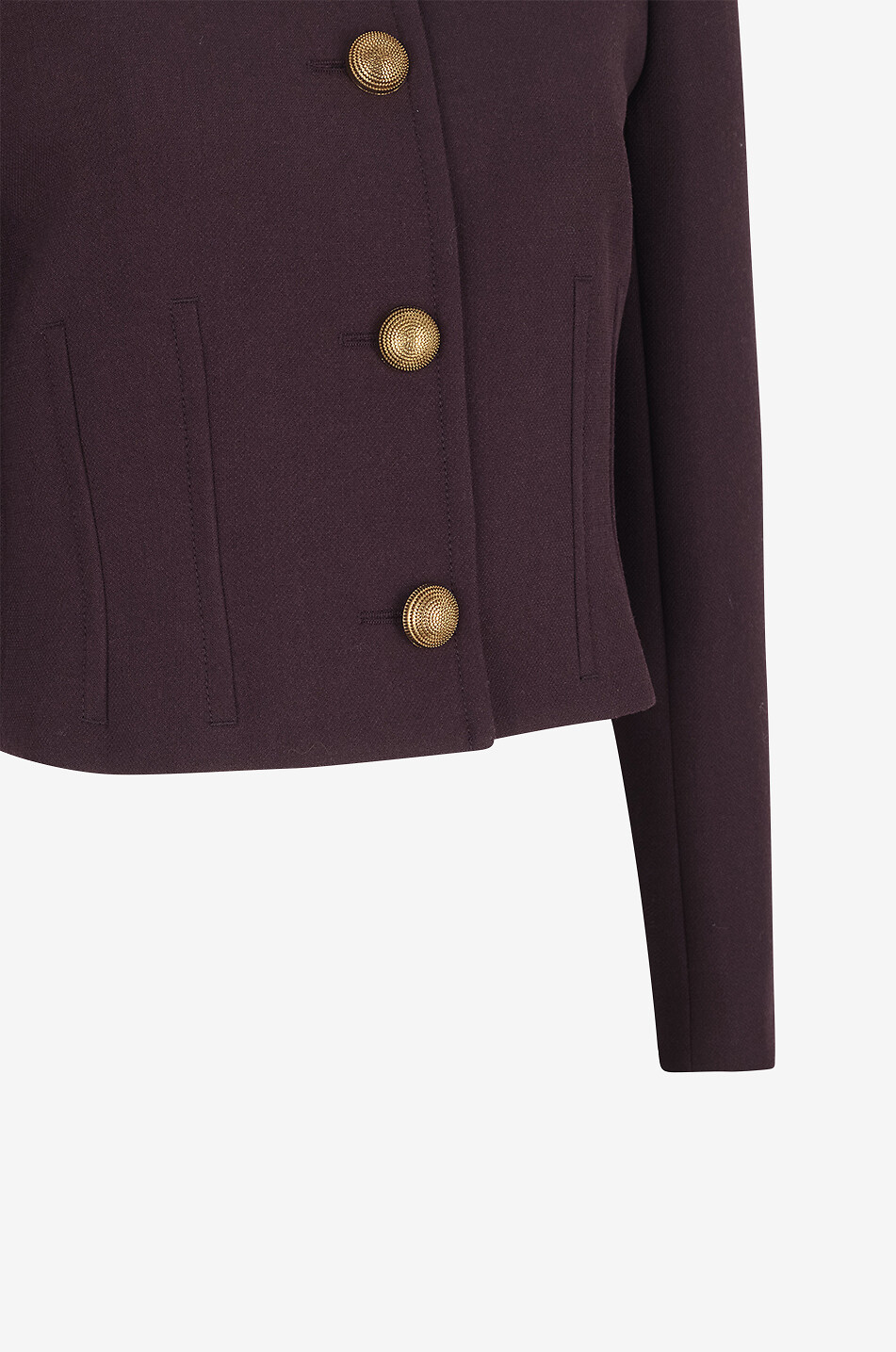 CHLOE Wool crepe tailoring jacket Women DARK PURPLE 3