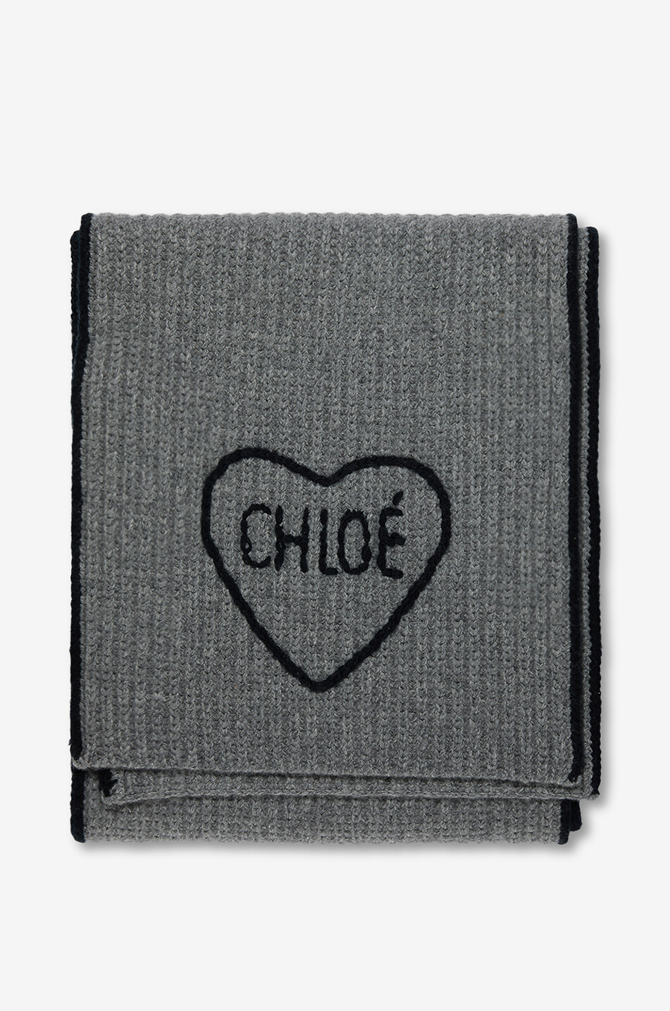 CHLOE Écharpe en maille de laine et cachemire Encoeur Femme GRIS 1