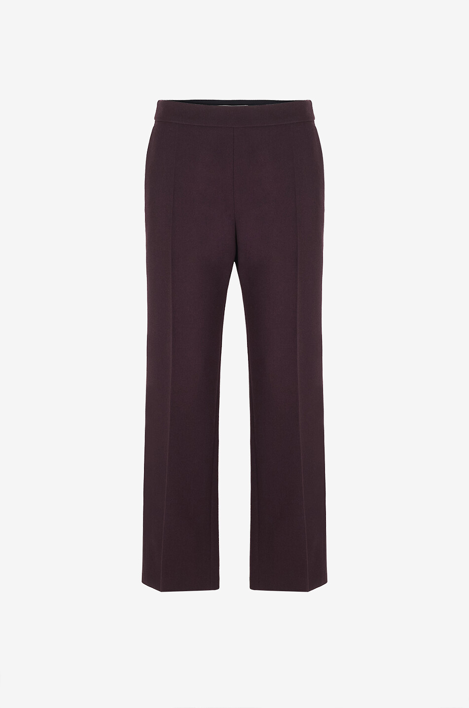 CHLOE Straight cropped wool crepe trousers Women DARK PURPLE 1