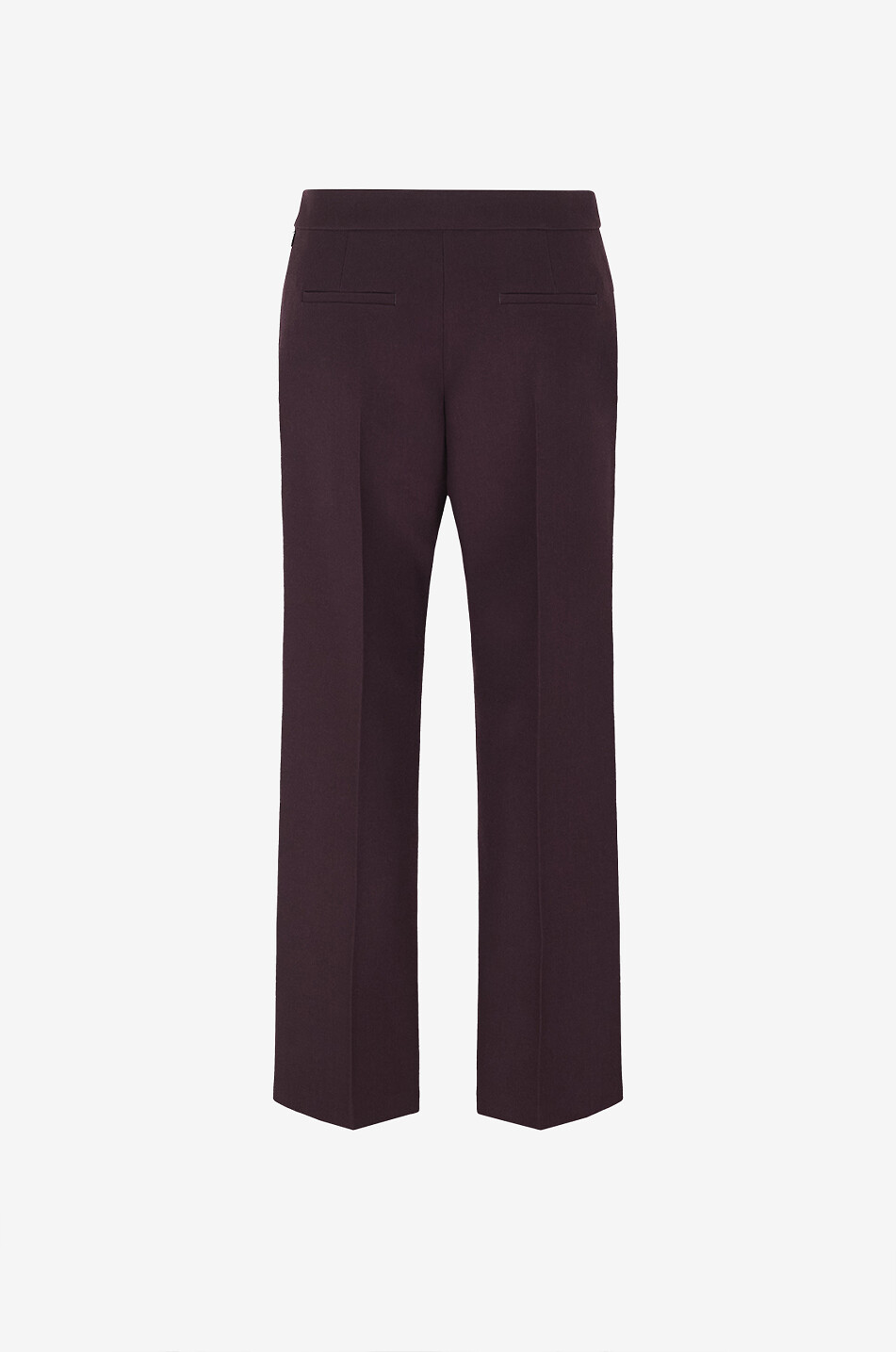CHLOE Straight cropped wool crepe trousers Women DARK PURPLE 2