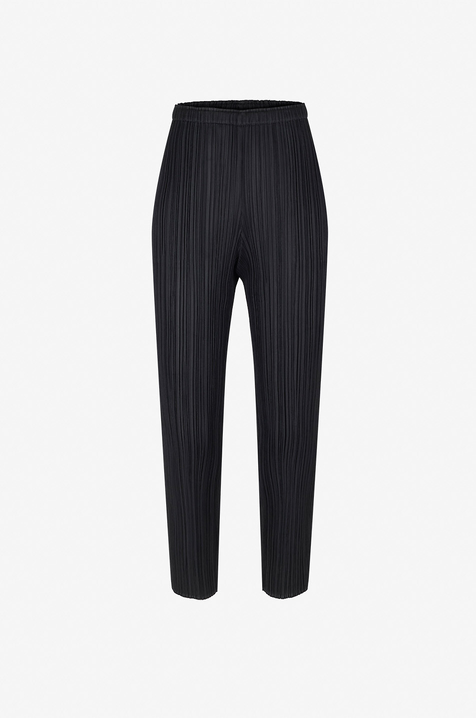 High-rise straight-leg pleated crepe trousers