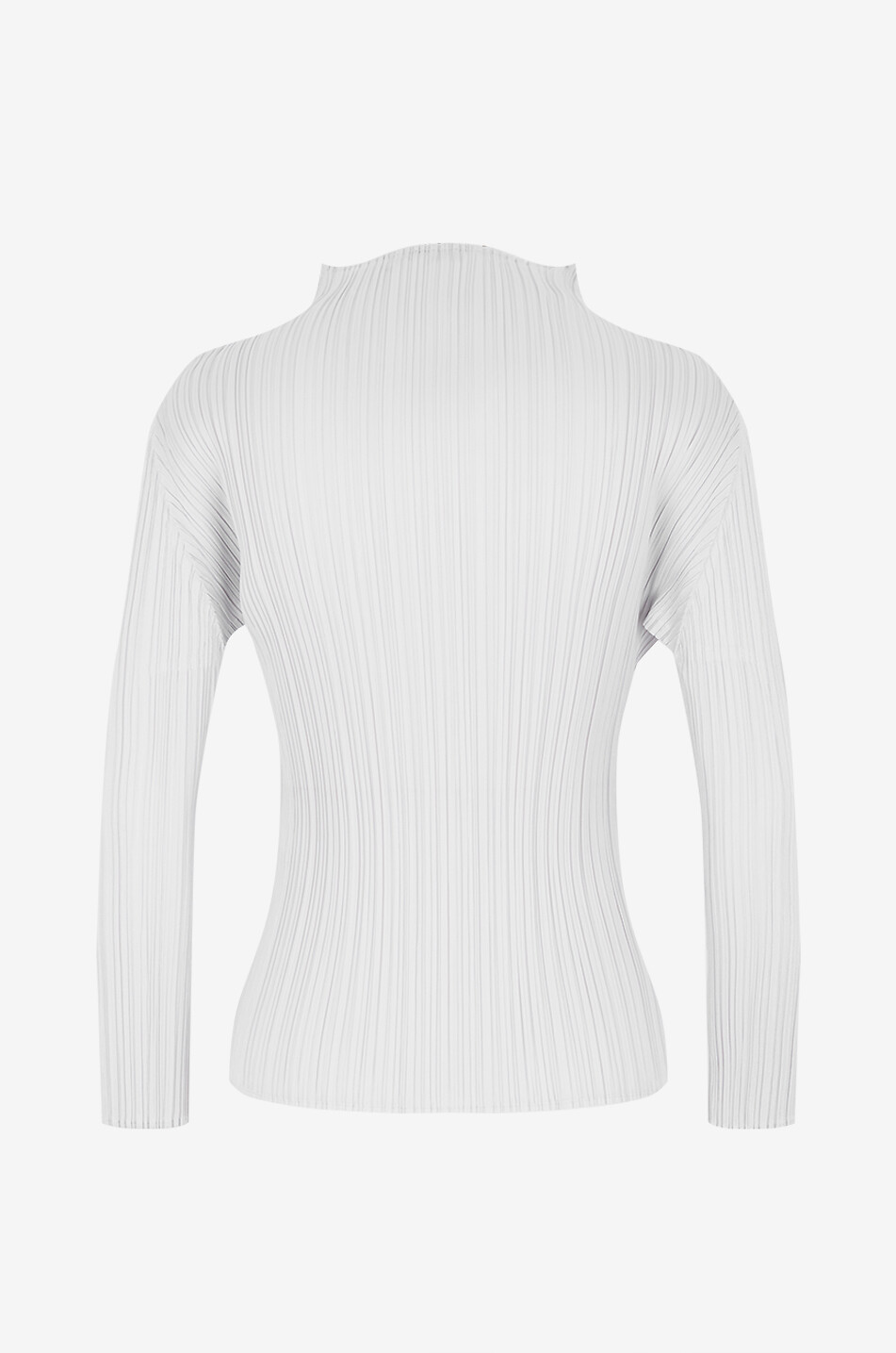 PLEATS PLEASE Top à manches longues et col montant en crêpe plissé Femme GRIS CLAIR 2
