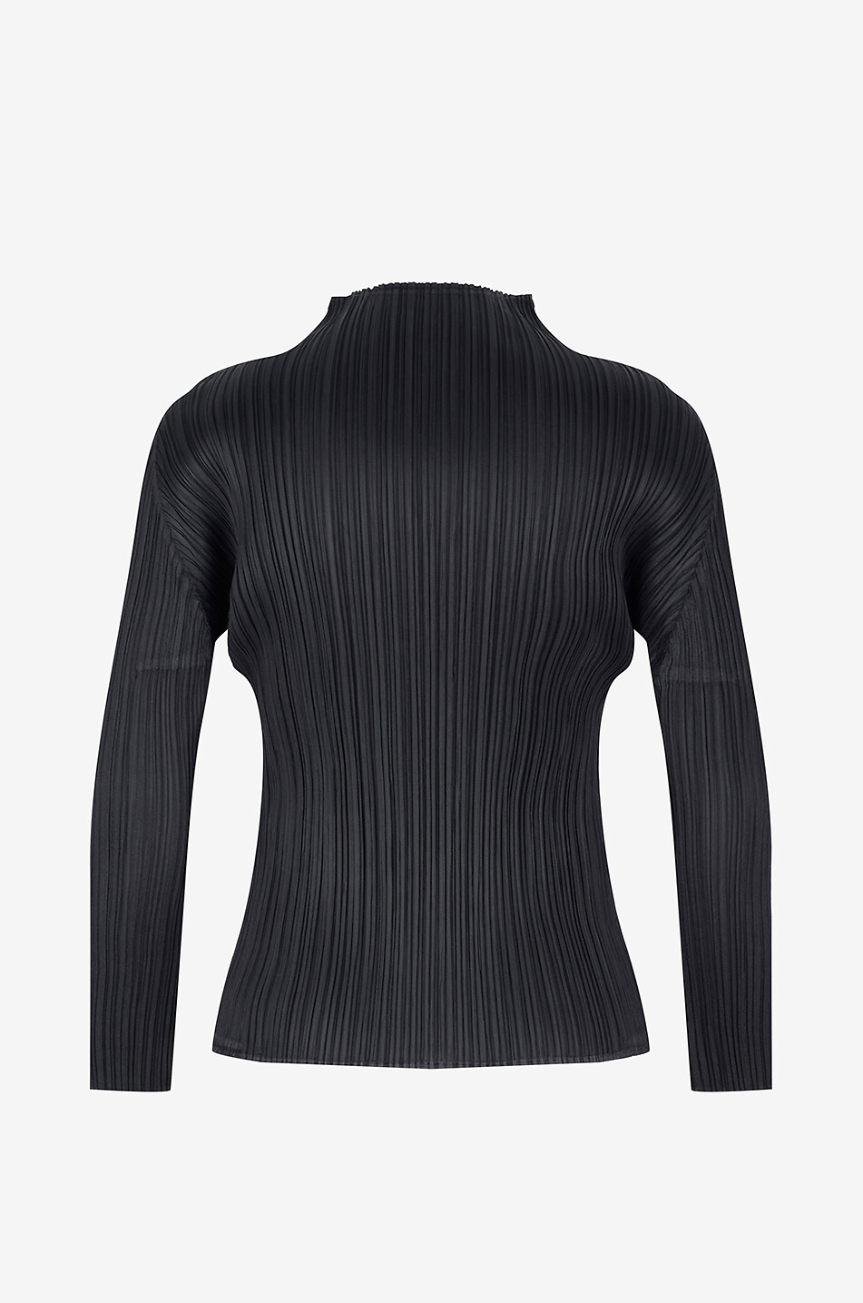 PLEATS PLEASE Top à manches longues et col montant en crêpe plissé Femme NOIR 2