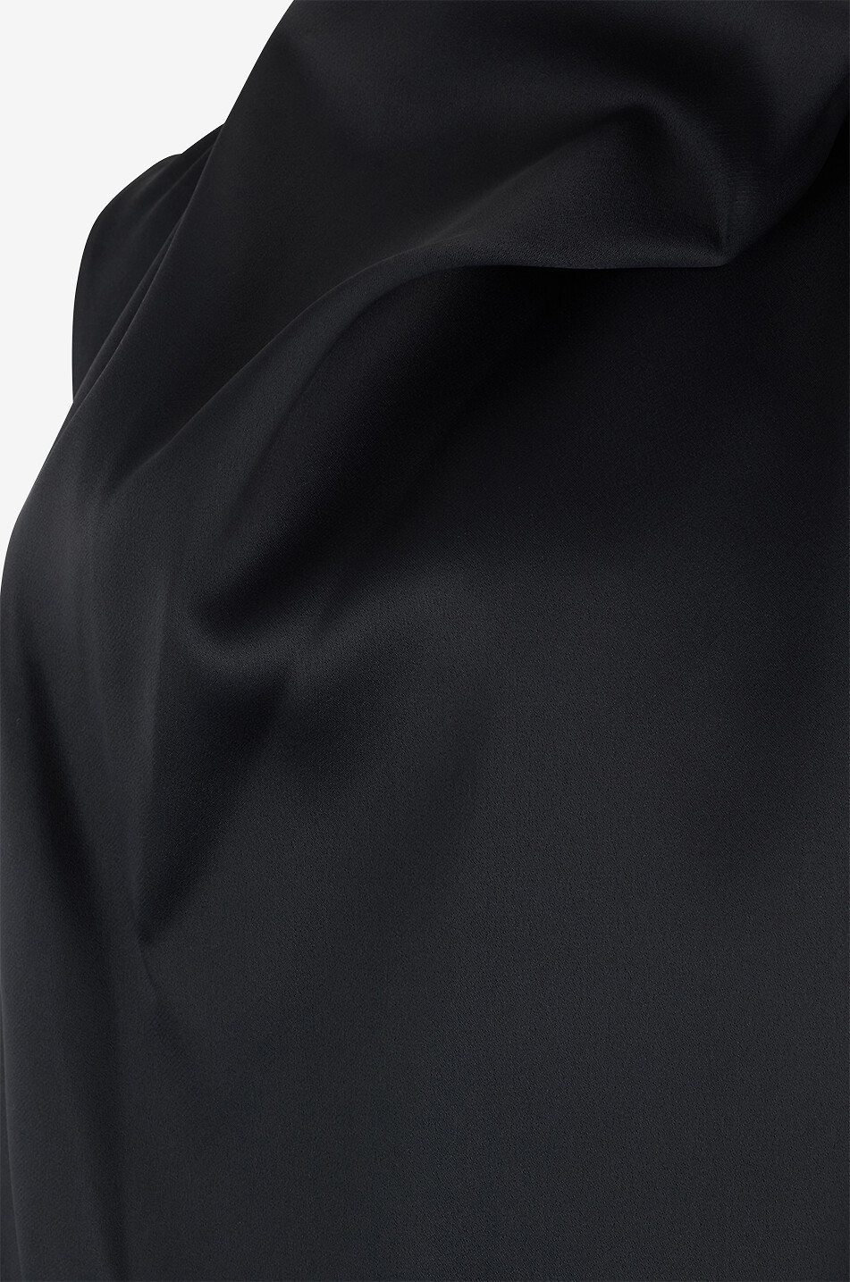 KHAITE Top sans manches à col asymétrique en crêpe satiné Loe Femme NOIR 3