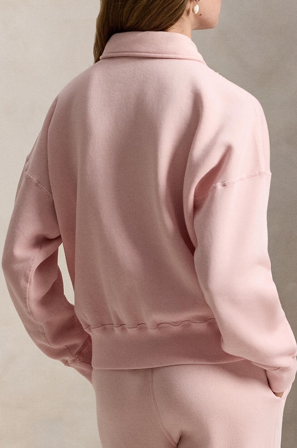 POLO RALPH LAUREN Pony half-zip sweatshirt with shirt collar Women LIGHT PINK 3