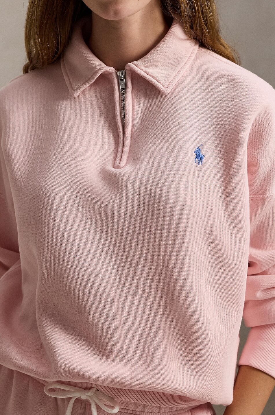 POLO RALPH LAUREN Pony half-zip sweatshirt with shirt collar Women LIGHT PINK 4