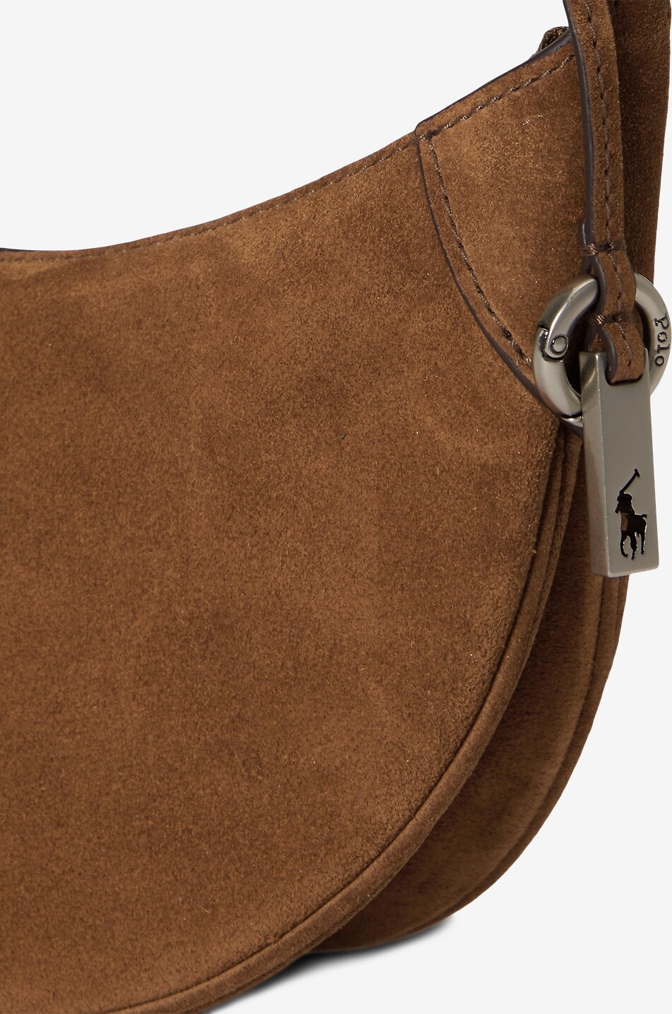 POLO RALPH LAUREN Polo ID Small studded suede shoulder bag Women BROWN 7