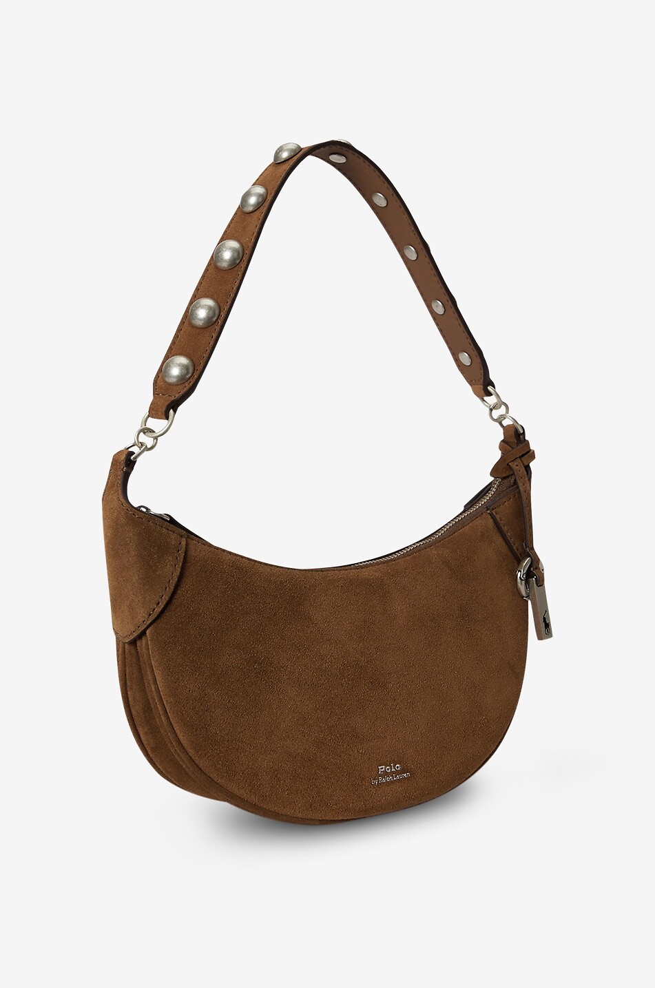 POLO RALPH LAUREN Polo ID Small studded suede shoulder bag Women BROWN 2