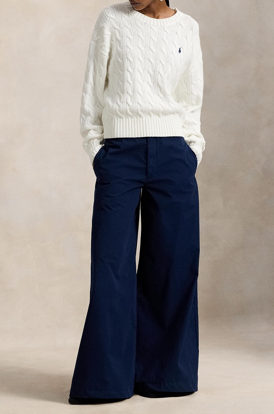 POLO RALPH LAUREN Pull à col rond en coton Pony Femme BLANC 2