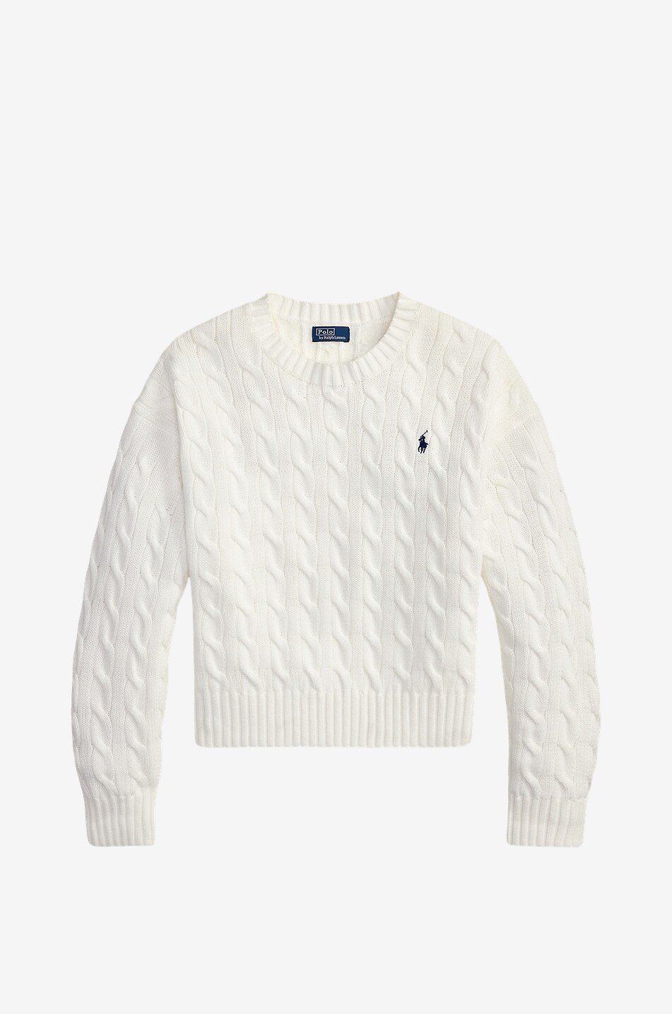 POLO RALPH LAUREN Pull à col rond en coton Pony Femme BLANC 1