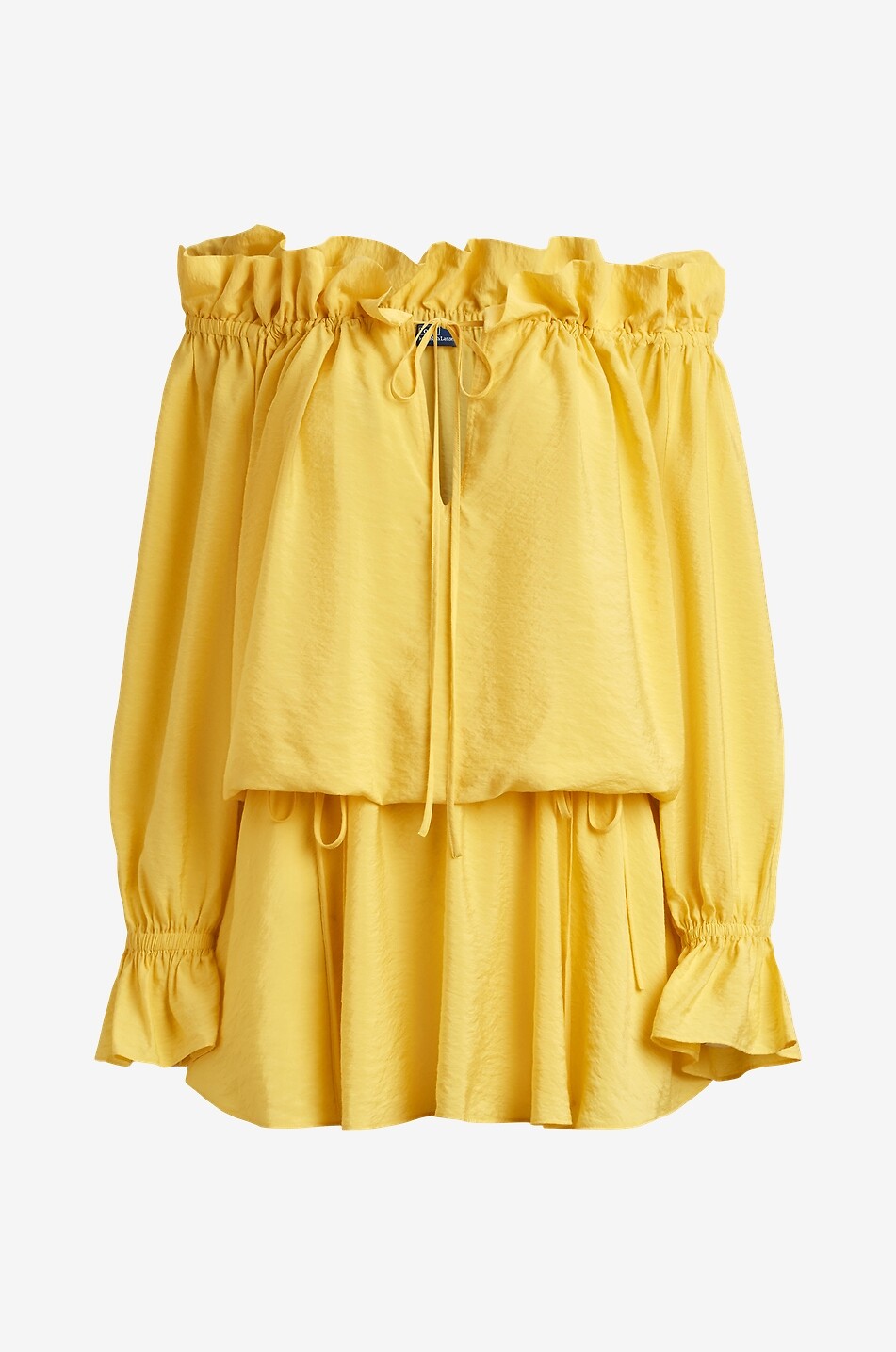 Schulterfreies Minikleid mit Puffärmeln