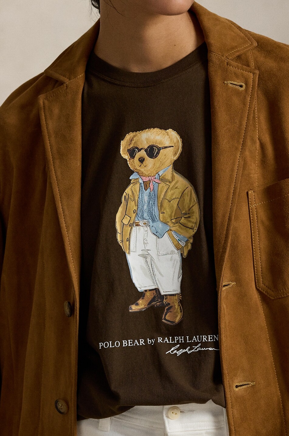 POLO RALPH LAUREN Polo Bear cotton crew-neck t-shirt Women DARK BROWN 4
