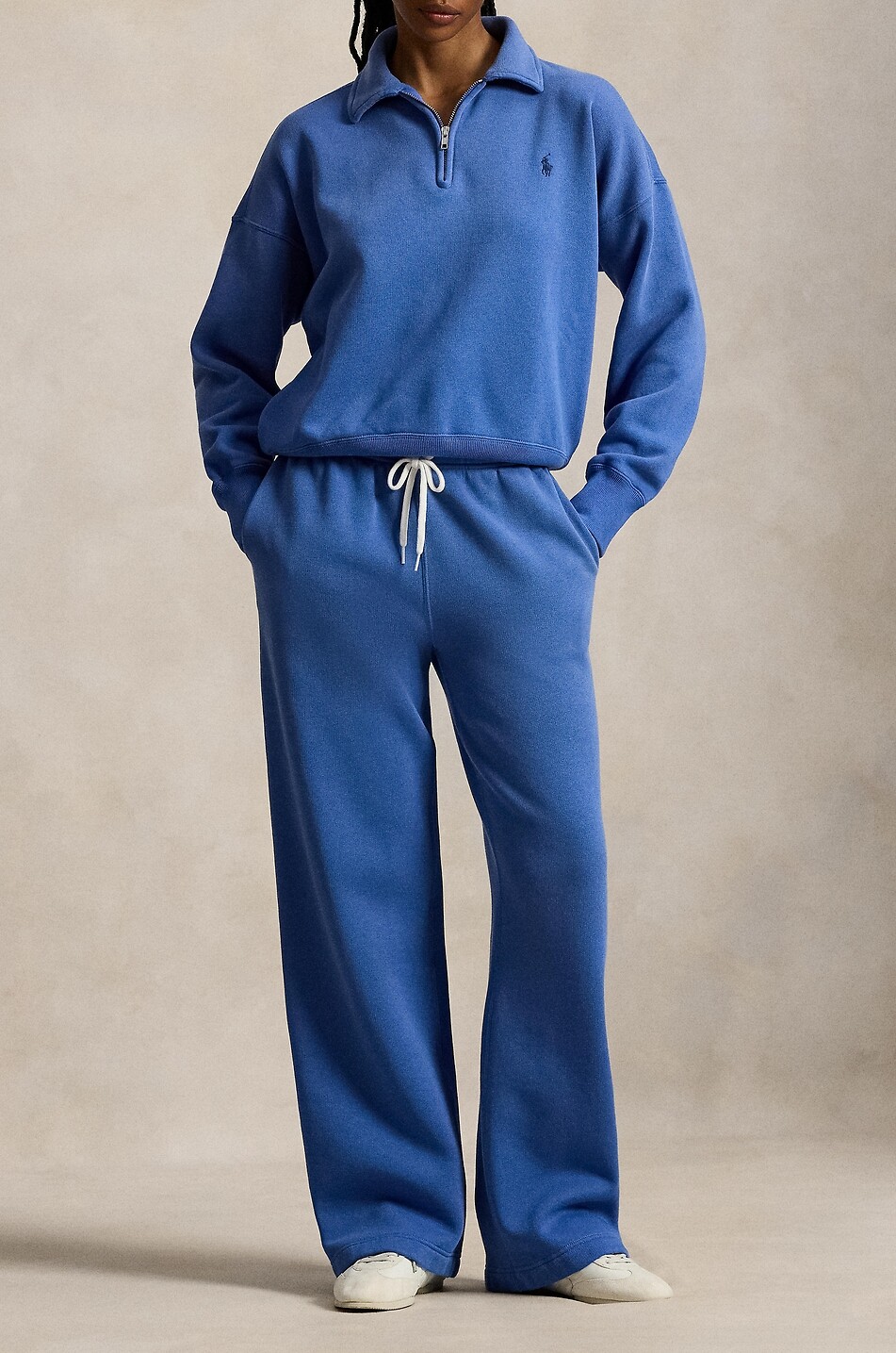 POLO RALPH LAUREN Pony half-zip sweatshirt with shirt collar Women BLUE 2