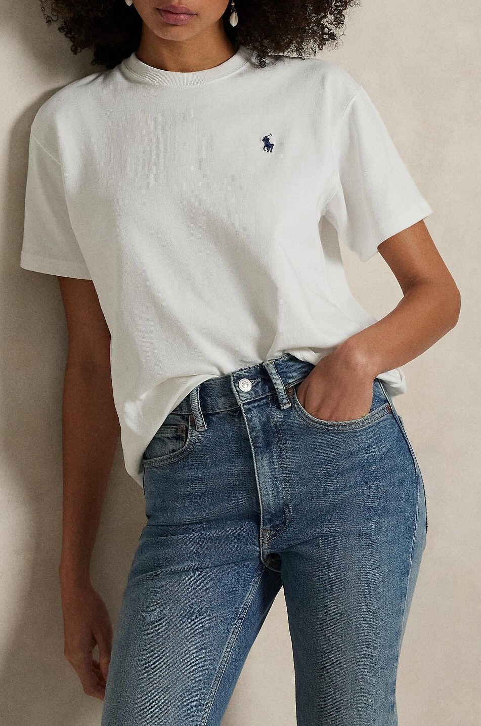 POLO RALPH LAUREN T-shirt à col rond en coton brodé Pony Femme BLANC 5