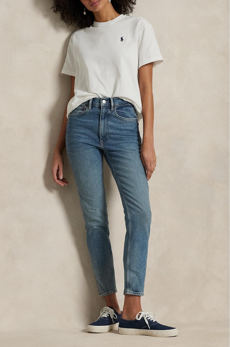 POLO RALPH LAUREN T-shirt à col rond en coton brodé Pony Femme BLANC 2