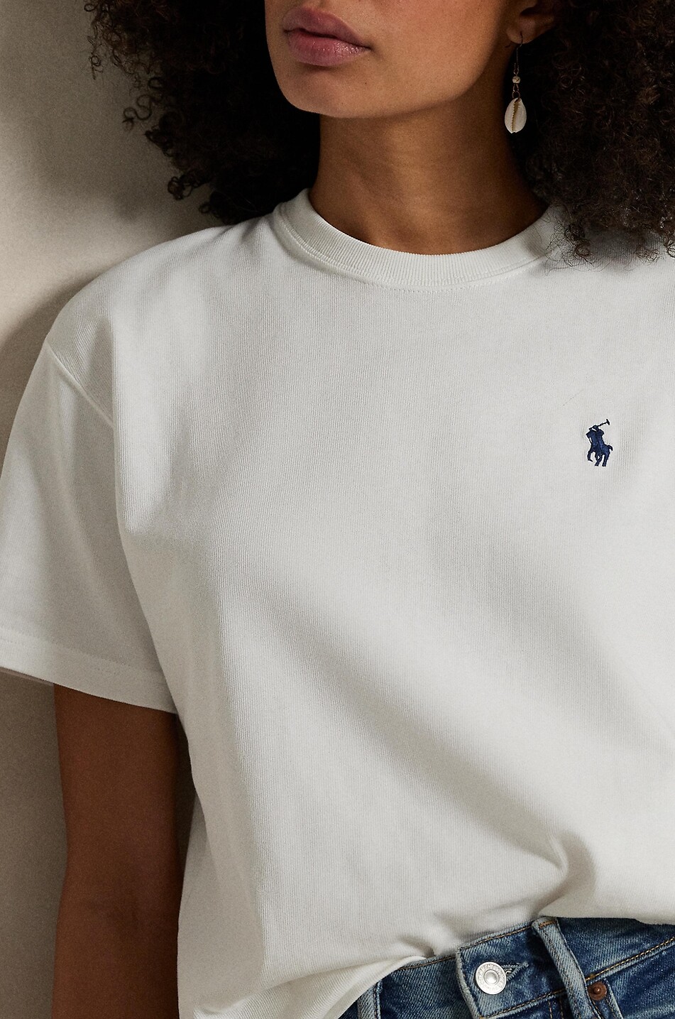 POLO RALPH LAUREN T-shirt à col rond en coton brodé Pony Femme BLANC 4