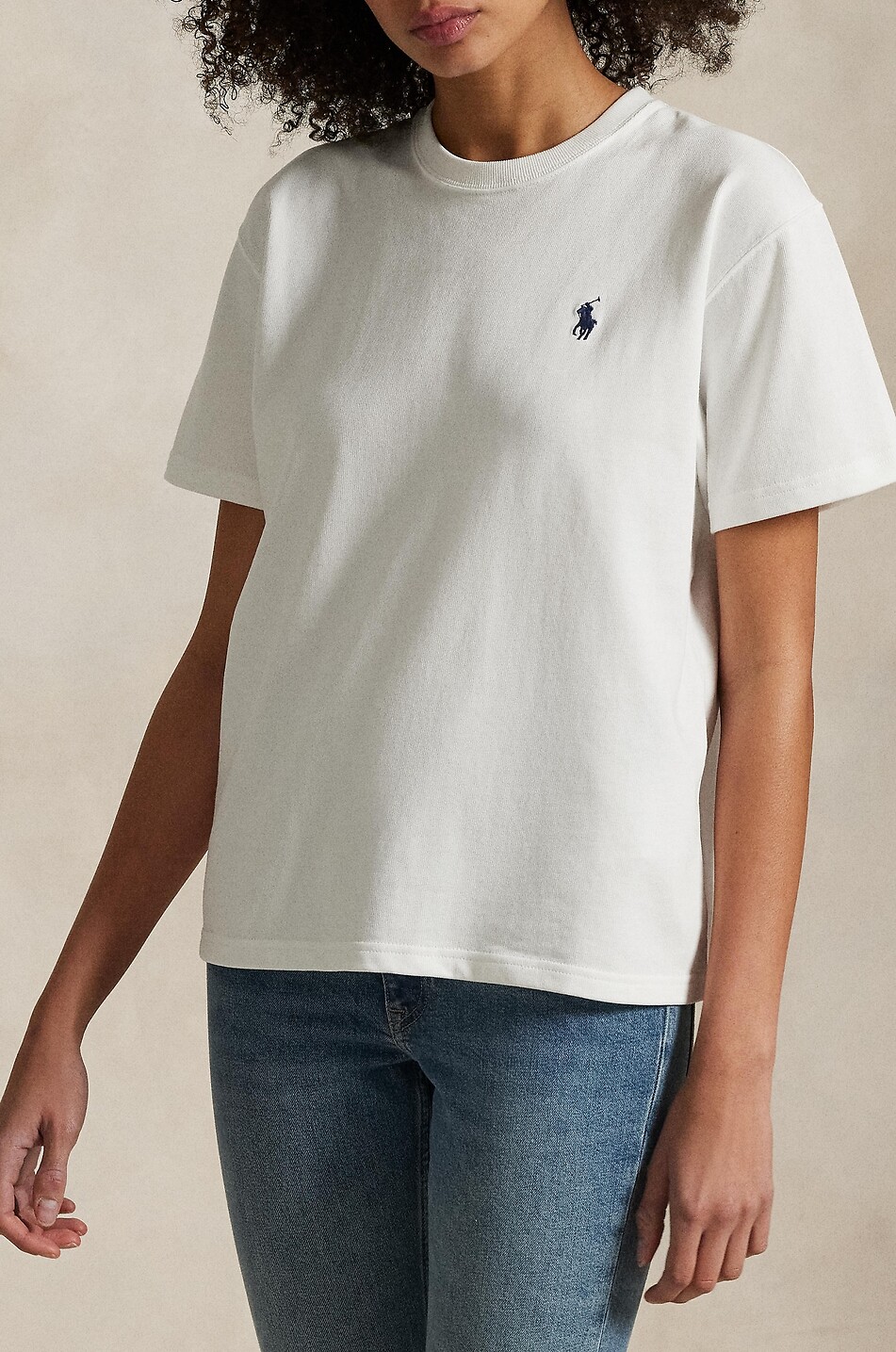POLO RALPH LAUREN T-shirt à col rond en coton brodé Pony Femme BLANC 6